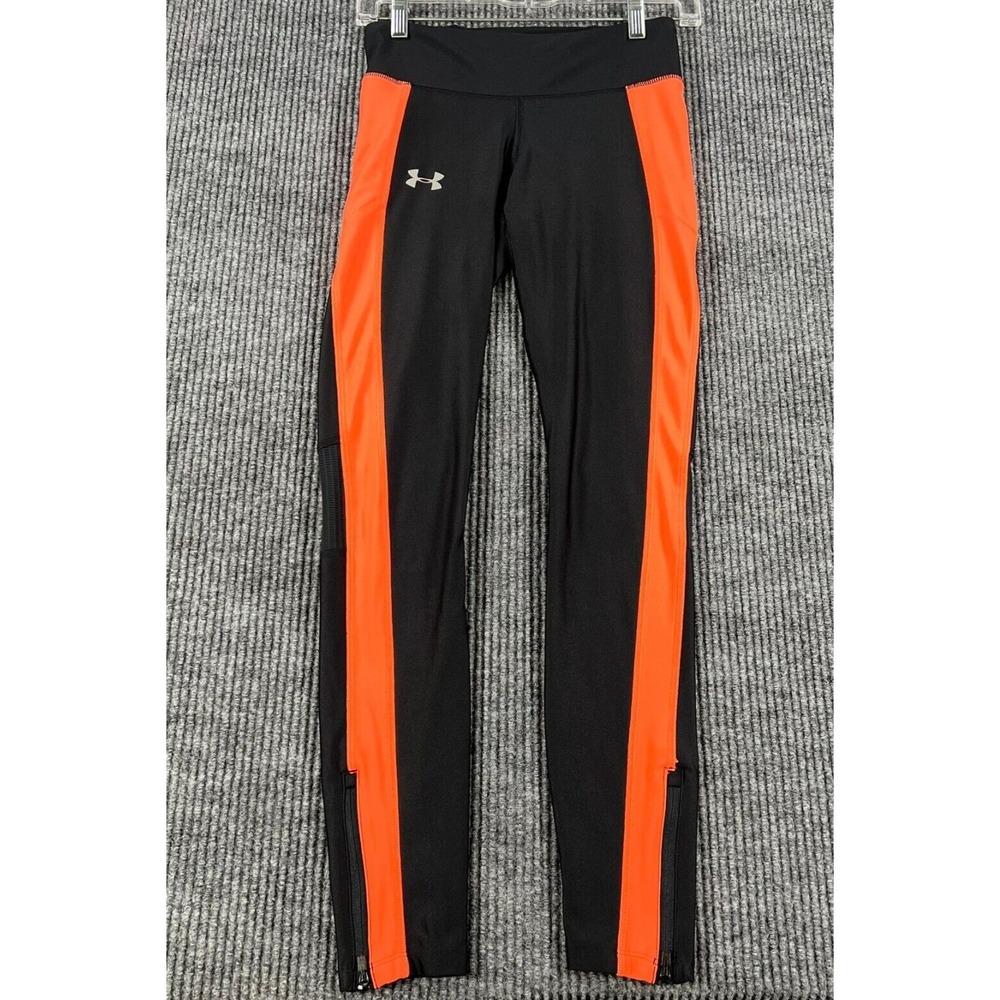 Under Armour Leggings Womens Small Black Compression Heat Gear Active Workout